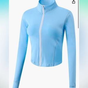 Women's Athletic Full Zip Lightweight Workout Jacket with Thumb Holes